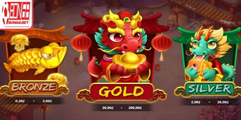 Bắn cá Rồng Nổ Bon68 – Trải Nghiệm Săn Rồng Nhận Đỉnh Cao 2 Các phòng chơi trong Bắn cá Rồng Nổ Bon68