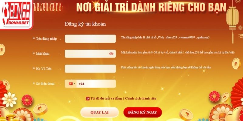 Đăng Ký Bon68 – Quy Trình Tạo Tài Khoản Chuẩn Nhất 1 Truy cập đúng link chủ Bon68